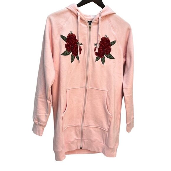 NWOT Brunette the Label Oversized Pink Embroidered Hoodie Size XS… - Picture 8 of 10